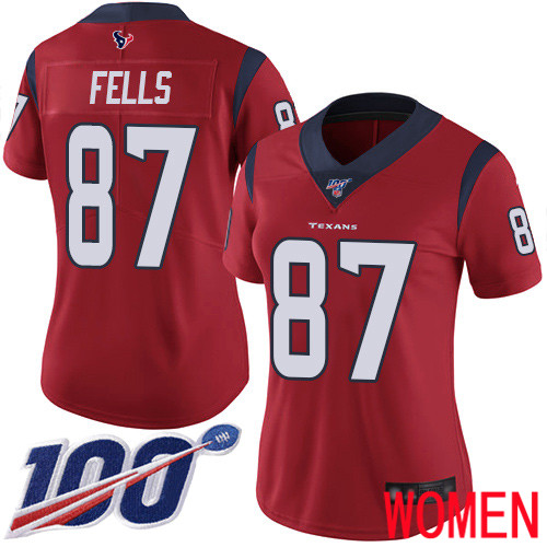 Houston Texans Limited Red Women Darren Fells Alternate Jersey NFL Football #87 100th Season Vapor Untouchable